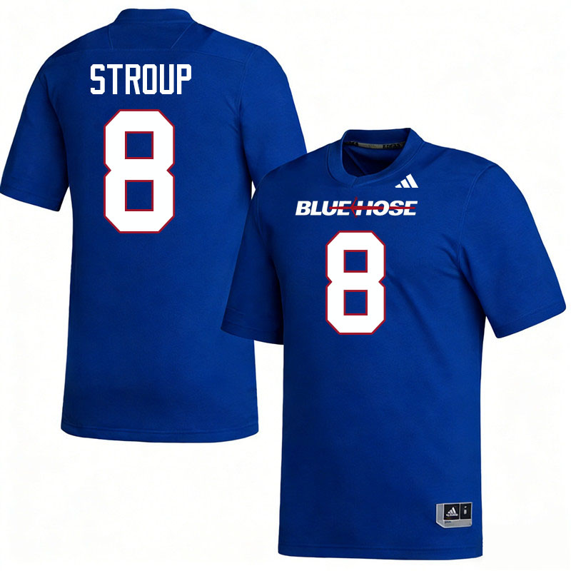 Presbyterian Blue Hose #8 Zeb Stroup College Football Jerseys,Uniforms-Blue